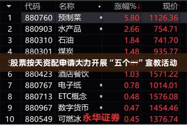 股票按天资配申请大力开展“五个一”宣教活动